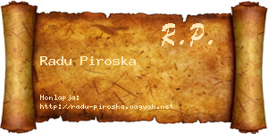 Radu Piroska névjegykártya
