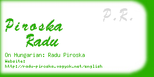 piroska radu business card